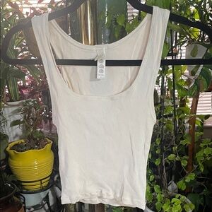 SKIMS White Ribbed Tank Top